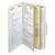 Pressboard Classification Folders, Six Safeshield Fasteners, 2/5-cut Tabs, 2 Dividers, Legal Size, Gray-green, 10/box