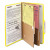 6-section Pressboard Top Tab Pocket Classification Folders, 6 Safeshield Fasteners, 2 Dividers, Legal Size, Yellow, 10/box
