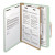 Recycled Pressboard Classification Folders, 3" Expansion, 3 Dividers, 8 Fasteners, Legal Size, Gray-green, 10/box