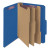 Eight-section Pressboard Top Tab Classification Folders, 8 Safeshield Fasteners, 3 Dividers, Legal Size, Dark Blue, 10/box