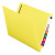 Heavyweight Colored End Tab Fastener Folders, 0.75" Expansion, 2 Fasteners, Letter Size, Yellow Exterior, 50/box