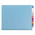 End Tab Pressboard Classification Folders, Six Safeshield Fasteners, 2" Expansion, 2 Dividers, Letter Size, Blue, 10/box