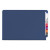 End Tab Pressboard Classification Folders, Six Safeshield Fasteners, 2" Expansion, 2 Dividers, Legal Size, Dark Blue, 10/box