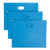 Hanging Pockets With Full-height Gusset, 1 Section, 2" Capacity, Letter Size, 1/5-cut Tabs, Sky Blue, 25/box