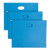 Hanging Pockets With Full-height Gusset, 1 Section, 3" Capacity, Letter Size, 1/5-cut Tabs, Sky Blue, 25/box