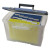 Portable Letter/legal Filebox With Organizer Lid, Letter/legal Files, 14.5" X 10.5" X 12", Clear/silver