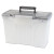 Portable Letter/legal Filebox With Organizer Lid, Letter/legal Files, 14.5" X 10.5" X 12", Clear/silver