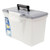 Portable Letter/legal Filebox With Organizer Lid, Letter/legal Files, 14.5" X 10.5" X 12", Clear/silver