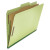 Four-section Pressboard Classification Folders, 2" Expansion, 1 Divider, 4 Fasteners, Legal Size, Green Exterior, 10/box
