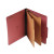 Six-section Pressboard Classification Folders, 2" Expansion, 2 Dividers, 6 Fasteners, Letter Size, Red Exterior, 10/box