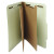 Six-section Pressboard Classification Folders, 2" Expansion, 2 Dividers, 6 Fasteners, Letter Size, Gray-green, 10/box