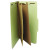 Six-section Pressboard Classification Folders, 2" Expansion, 2 Dividers, 6 Fasteners, Legal Size, Green Exterior, 10/box