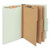 Eight-section Pressboard Classification Folders, 3" Expansion, 3 Dividers, 8 Fasteners, Legal Size, Green Exterior, 10/box