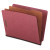 Red Pressboard End Tab Classification Folders, 2" Expansion, 2 Dividers, 6 Fasteners, Letter Size, Red Exterior, 10/box