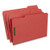 Deluxe Reinforced Top Tab Fastener Folders, 0.75" Expansion, 2 Fasteners, Legal Size, Red Exterior, 50/box