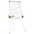 Dry Erase Board With Tripod Easel And Adjustable Pen Cups, 29 X 41, White Surface, Silver Frame