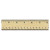 Flat Wood Ruler W/double Metal Edge, Standard, 12" Long, Clear Lacquer Finish