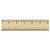 Flat Wood Ruler W/double Metal Edge, Standard, 12" Long, Clear Lacquer Finish