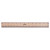 Flat Wood Ruler W/double Metal Edge, Standard, 12" Long, Clear Lacquer Finish