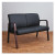 Alera Reception Lounge Series Wood Loveseat, 44.88w X 26.13d X 33h, Black/mahogany