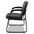 Alera Genaro Series Faux Leather Half-back Sled Base Guest Chair, 25" X 24.80" X 33.66", Black Seat, Black Back, Black Base