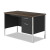 ALESD4524BM Single Pedestal Steel Desk, Metal Desk, 45-1/4w x 24d x 29-1/2h, Mocha/Black