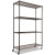 Nsf Certified 4-shelf Wire Shelving Kit With Casters, 48w X 18d X 72h, Black