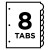 Insertable Style Edge Tab Plastic 1-pocket Dividers, 8-tab, 11.25 X 9.25, Translucent, 1 Set