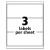 Durable Permanent Id Labels With Trueblock Technology, Laser Printers, 3.25 X 8.38, White, 3/sheet, 50 Sheets/pack