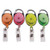 Carabiner-style Retractable Id Card Reel, 30" Extension, Assorted Neon Colors, 20/pack