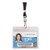 Resealable Id Badge Holders, J-hook And 36" Lanyard, Horizontal, Frosted 4.13" X 3.75" Holder, 3.88" X 2.63" Insert, 20/pack