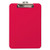 Unbreakable Recycled Clipboard, 0.25" Clip Capacity, Holds 8.5 X 11 Sheets, Red