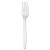 Mediumweight Polystyrene Cutlery, Fork, White, 100/box