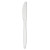Mediumweight Polystyrene Cutlery, Knife, White, 100/box