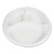 Hi-impact Plastic Dinnerware, Plate, 3-compartment, 10" Dia, White, 500/carton