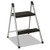 Folding Step Stool, 2-step, 200 Lb Capacity, 16.9" Working Height, Platinum/black