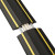 Medium-duty Floor Cable Cover, 3.25 X 0.5 X 6 Ft, Black With Yellow Stripe