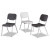 Rough N Ready Stack Chair, Supports Up To 500 Lb, 17.5" Seat Height, Black Seat, Black Back, Silver Base, 4/carton
