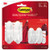 General Purpose Designer Hooks, Small/medium, Plastic, White, 1lb And 3 Lb Capacities, 4 Hooks And 4 Strips/pack