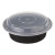 Newspring Versatainer Microwavable Containers, 16 Oz, 6" Diameter, Black/clear, Plastic, 150/carton