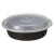 Newspring Versatainer Microwavable Containers, 24 Oz, 7" Diameter, Black/clear, Plastic, 150/carton