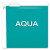 Colored Reinforced Hanging Folders, Letter Size, 1/5-cut Tabs, Aqua, 25/box