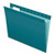 Colored Reinforced Hanging Folders, Letter Size, 1/5-cut Tabs, Teal, 25/box