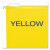 Colored Reinforced Hanging Folders, Letter Size, 1/5-cut Tabs, Yellow, 25/box