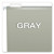 Colored Reinforced Hanging Folders, Legal Size, 1/5-cut Tabs, Gray, 25/box