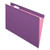 Colored Reinforced Hanging Folders, Legal Size, 1/5-cut Tabs, Violet, 25/box