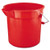 Brute Round Utility Pail, 14 Qt, Plastic, Red, 12" Dia