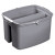 Double Utility Pail, 17 Qt, Plastic, Gray