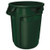 Vented Round Brute Container, 32 Gal, Plastic, Dark Green