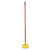 Invader Fiberglass Side-gate Wet-mop Handle, 60", Red/yellow